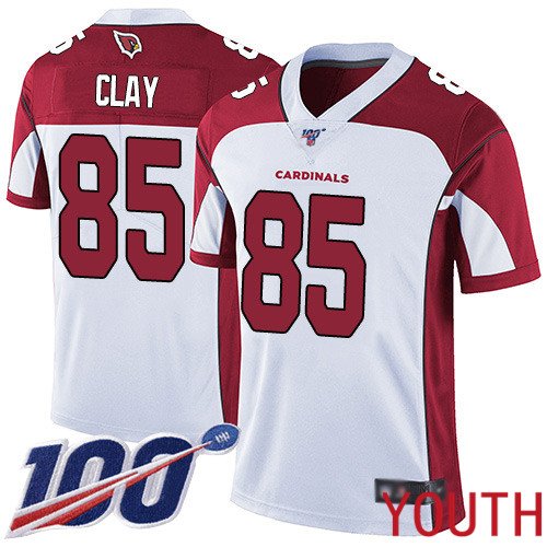 Arizona Cardinals Limited White Youth Charles Clay Road Jersey NFL Football 85 100th Season Vapor Untouchable